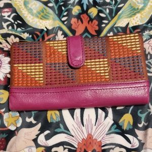 Fossil Multicolored Purple Leather Wallet